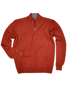 Cardigan Mezza Zip Lana Merinos Ultima Taglia 3XL