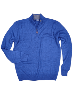 Cardigan Mezza Zip Lana Merinos Ultime Taglie 6XL e 7XL