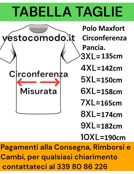 Polo 100% Cotone Dalla 3XL alla 10XL
