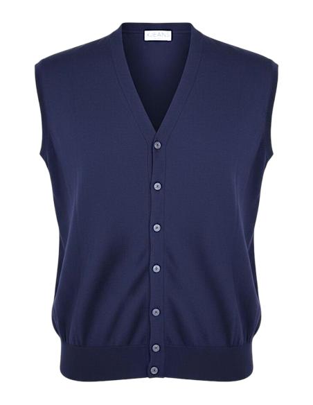 Gilet Lana Merinos Con Bottoni Dalla 3XL alla 7XL