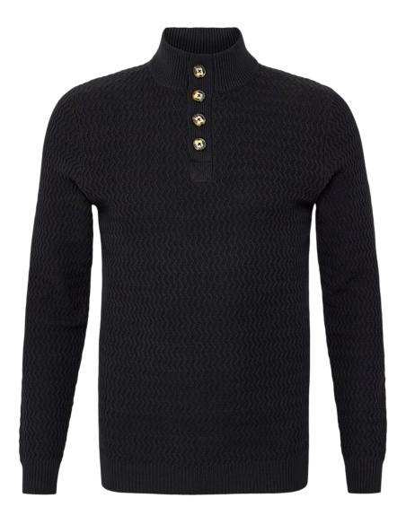 Cardigan Lavorato con Collo Bottoni Dalla 3XL alla 6XL
