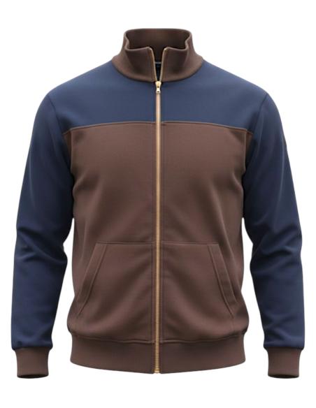 Felpa Bicolore Zip Intera Dalla 3XL alla 7XL
